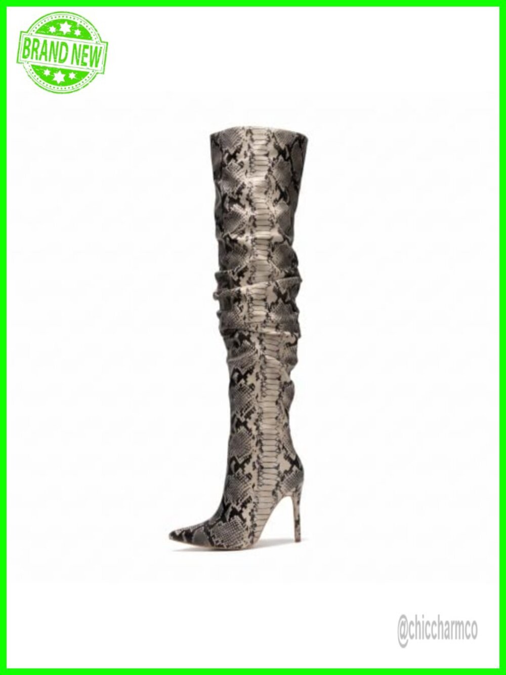 Thigh High Boots Pointed Toe Cowgirl Slouch Over the Knee Cushioned 4-Inch Heel
